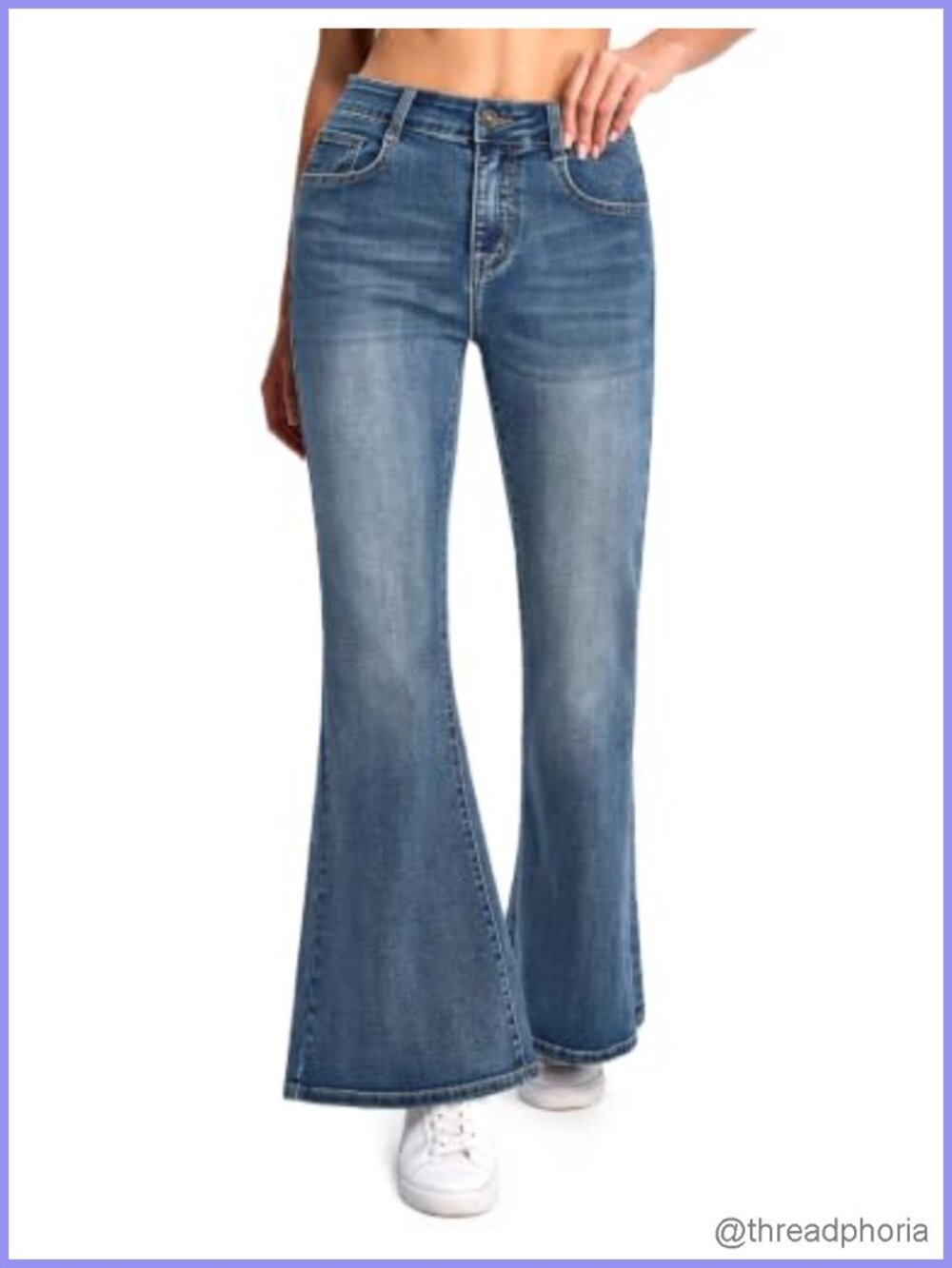 High Stretch Bootcut Jeans for Women Flare Denim Pants Mid Rise